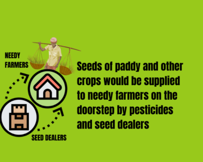 Seeds of paddy and other crops would be supplied to needy farmers on the doorstep by pesticides and seed dealers